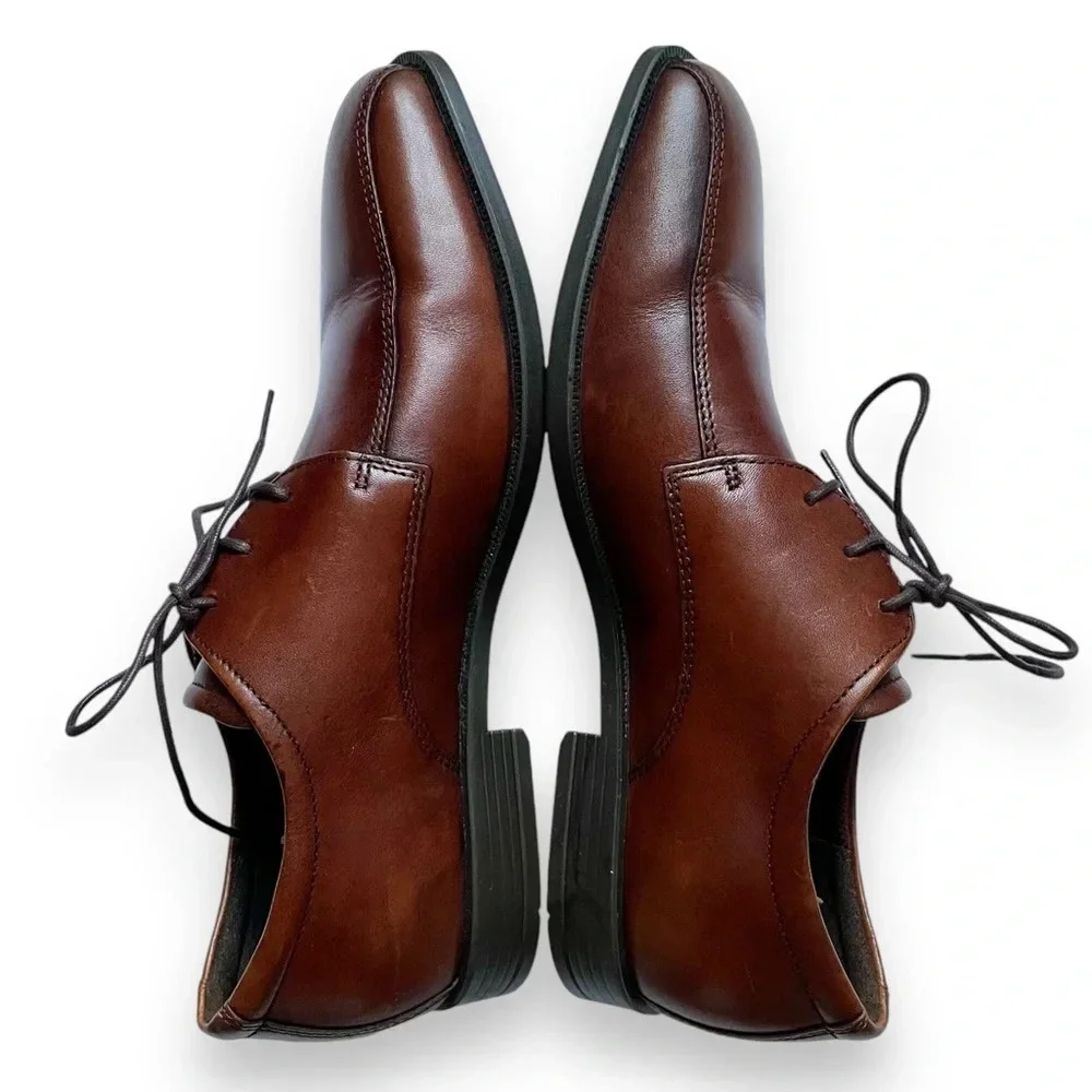 NWOT ECCO Edinburgh Leather Bike Toe Tie Oxford Shoes